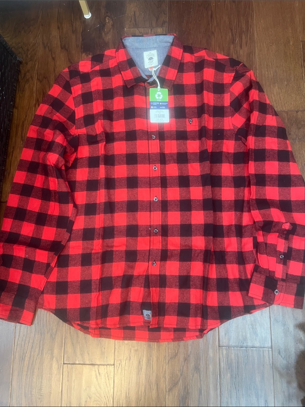 Men's Red & Black Buffalo Plaid Button-Down Shirt